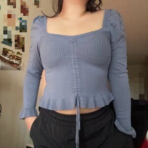 Zara periwinkle blue top